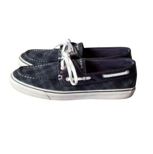 Sperry Top Sider Navy & Green Plaid Women's Boat Shoes Size 10M